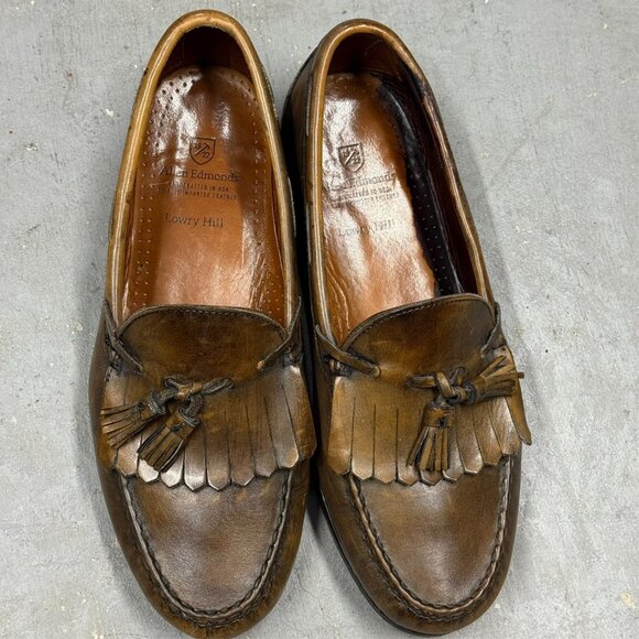 Allen Edmonds Lowry Hill Mens Shoes Size 10.5 USA Brown Kiltie Tassel Loafers - Picture 3 of 7